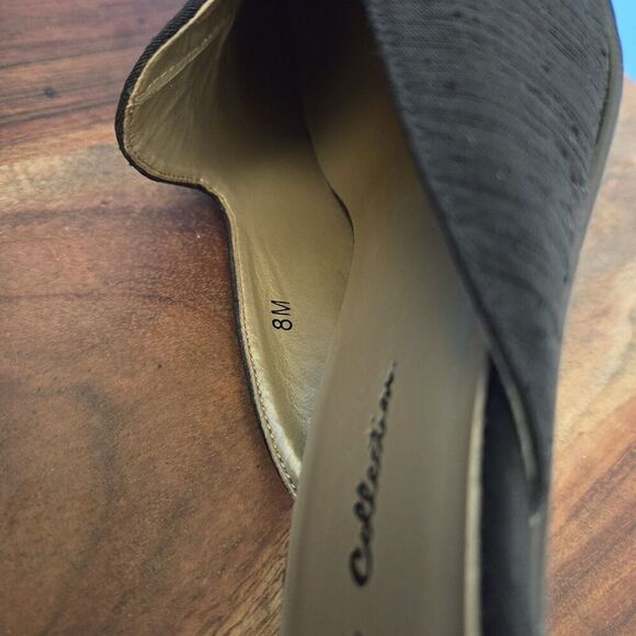 RARE Stefani Collection Beaded Silk Dress Mules Women's US8 Feather Design Black - Picture 5 of 13